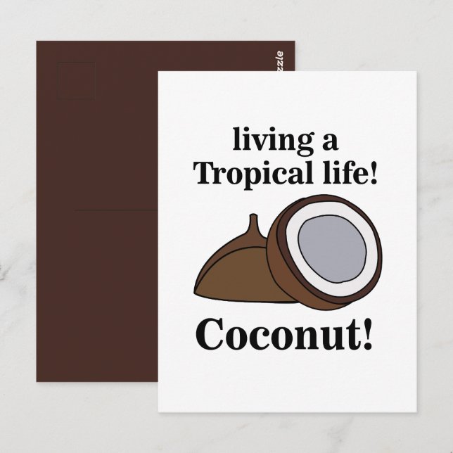 Cartão Postal Fruta Tropical de Coco  (Frente/Verso)