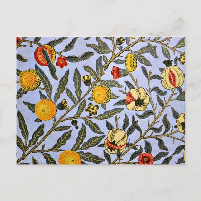 Cartão Postal Fruta, um padrão William Morris, (Frente)