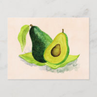 Fruta Verde Avocado para o resto da vida em aquare