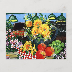 Cartão Postal Frutas e flores