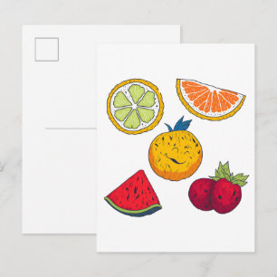 Cartão Postal Frutas por Nico