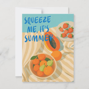 Cartão Postal Frutas Tropicais Modernas de Verão