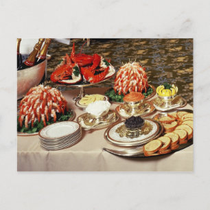 Cartão Postal Frutos do mar deliciosos e aperitivos