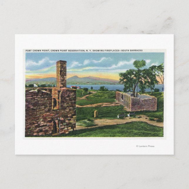 Cartão Postal Ft Crown Point View of South Barracks (Frente)