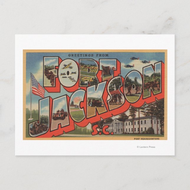 Cartão Postal Ft. Jackson, Carolina do Sul - Cena Grande (Frente)