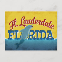Ft Lauderdale Florida Dolphin Retro Viagens vintag