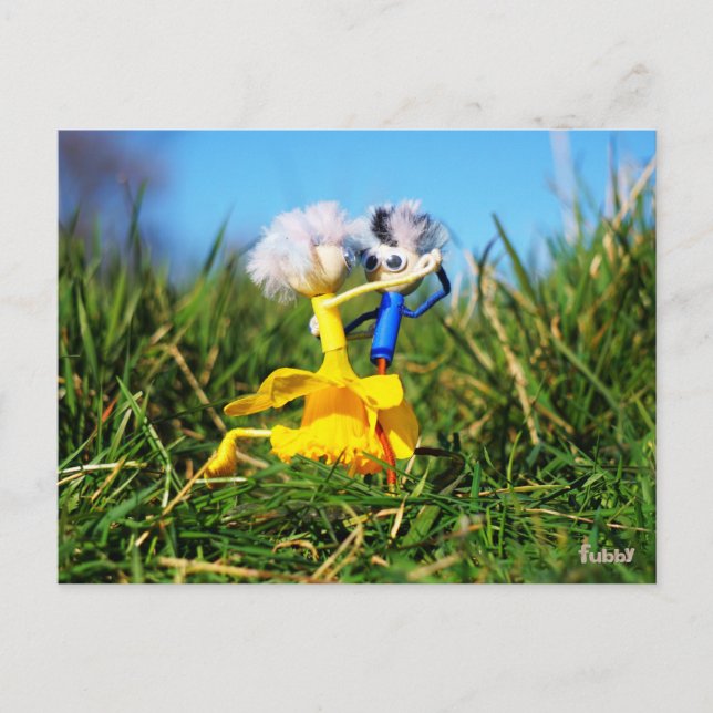 Cartão Postal Fubby poppetjes die dansen met Narcissenjurk. (Frente)