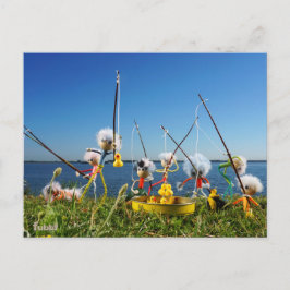 Cartão Postal Fubby's actief met het hengelspel.