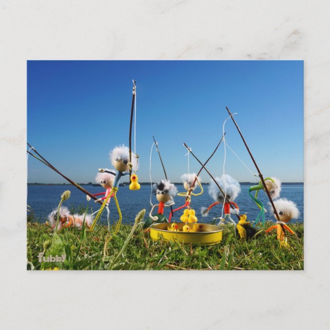 Cartão Postal Fubby's actief met het hengelspel. (Frente)
