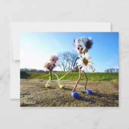 Cartão Postal Fubby's in natuur met madeliefjes.