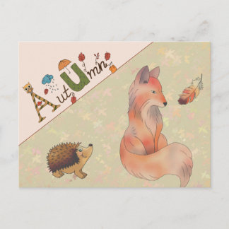 Cartão Postal Fuchs und Feder, personalisiert