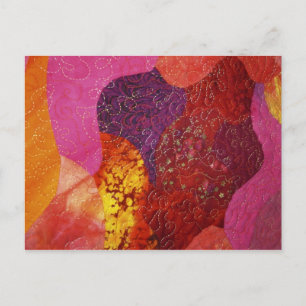 Cartão Postal Fuchsia Cor-de-rosa Laranja e Puro