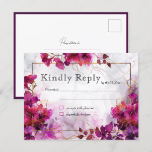 Cartão Postal Fuchsia Enchantation: Watercolor