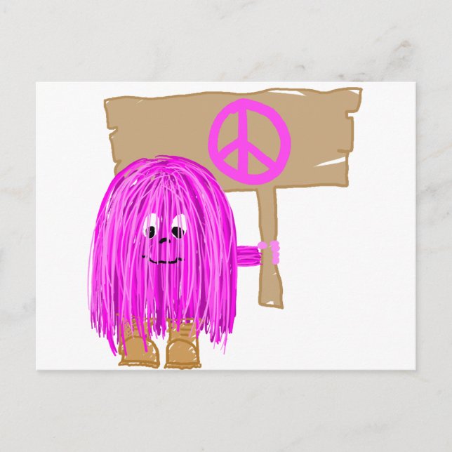 Cartão Postal Fuchsia Peace (Frente)