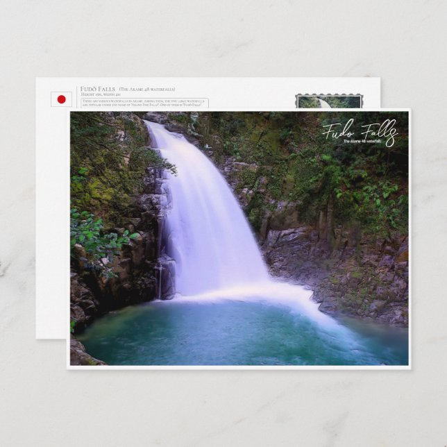 Cartão Postal Fudō Falls (The Akame 48 waterfalls) ポストカード (Frente/Verso)