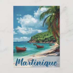 Cartão Postal Fuga ao Paraíso: Férias Martinica Vintage