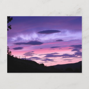 Cartão Postal Fuga Cênica Sazonal Horizonte Crepúsculo Roxo