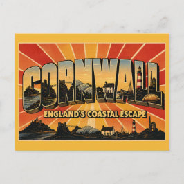 Cartão Postal Fuga Costeira de Cornwall Inglaterra