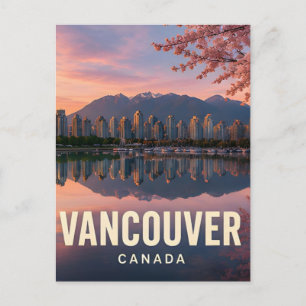 Cartão Postal Fuga da Silhueta Montanhosa de Vancouver Canadá