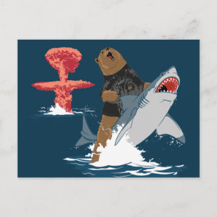 Cartão Postal Fuga do Excelente - cavalaria de tubarão-urso