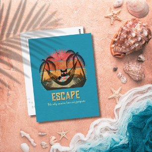 Cartão Postal Fuga Tropical do Gato Legal Sonhador