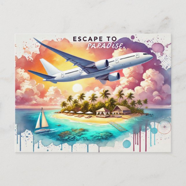 Cartão Postal Fugir para o Paraíso. (Frente)