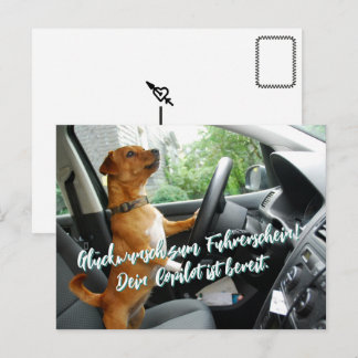 Cartão Postal Führerschein Bestanden Glückwunsch Postkarte