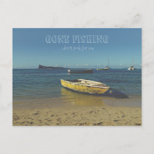 Cartão Postal Fui Pescar - não me procure (personalizável) 