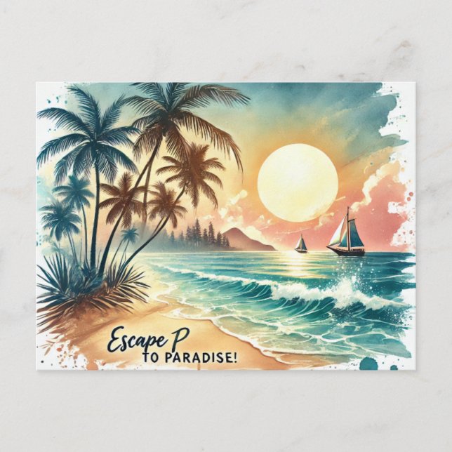 Cartão Postal Fuja para o Paraíso! (Frente)