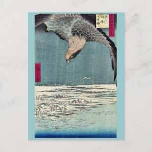 Cartão Postal Fukagawa susaki jumantsubo de Ando, Hiroshige