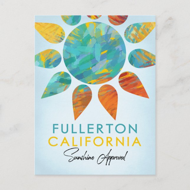 Cartão Postal Fullerton Califórnia Sunshine Viagem (Frente)