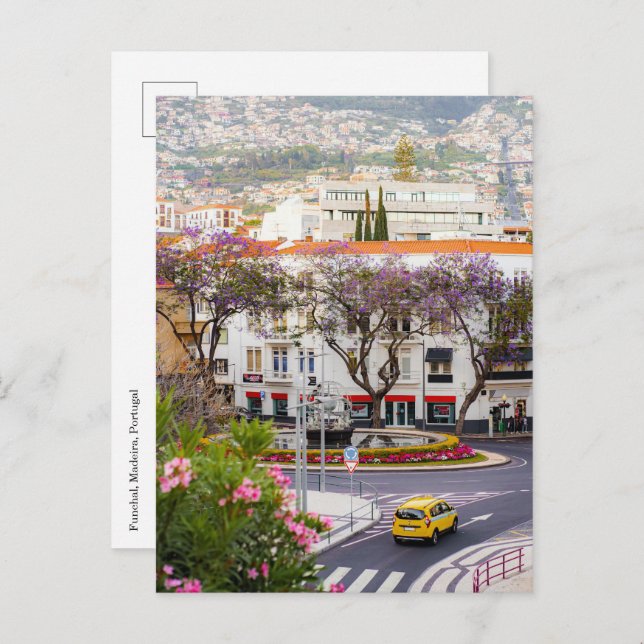 Cartão Postal Funchal city center, Madeira Postcard (Frente/Verso)