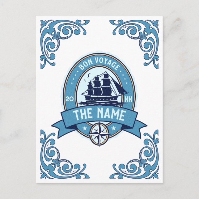 Cartão Postal Funcionário agradecido boa viagem despedida (Frente)