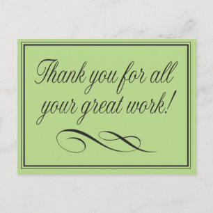Cartão Postal Funcionário Obrigado pelo trabalho de Excelente