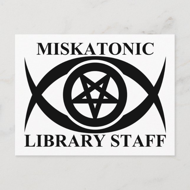 CARTÃO POSTAL FUNCIONARIOS DE BIBLIOTECA MISKATÔNICA (Frente)