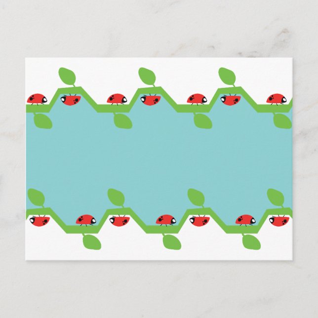 Cartão Postal Fundo Azul Ladybug Sem Texto (Frente)