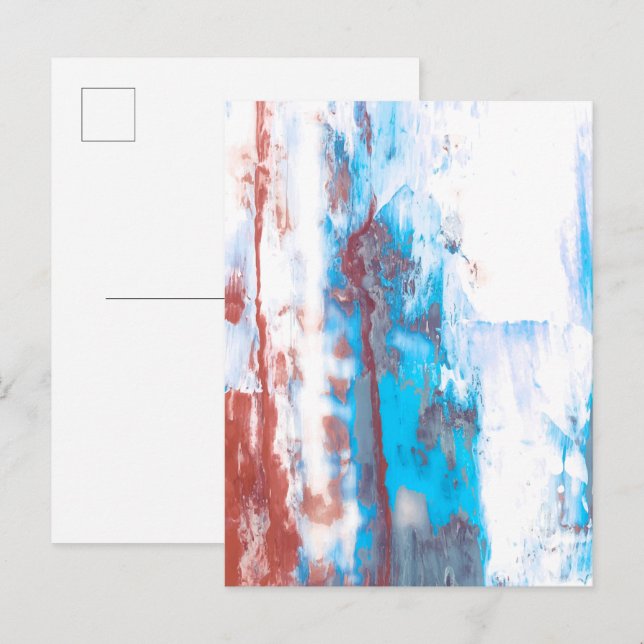 Cartão Postal Fundo colorido de pincelada abstrata (Frente/Verso)