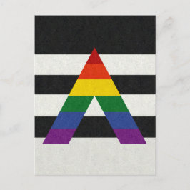 Cartão Postal Fundo Colorido do Sinalizador do Orgulho Ally LGBT