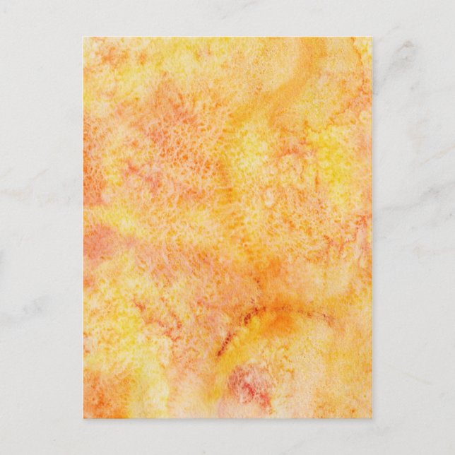 Cartão Postal Fundo de Aquarela Laranja (Frente)