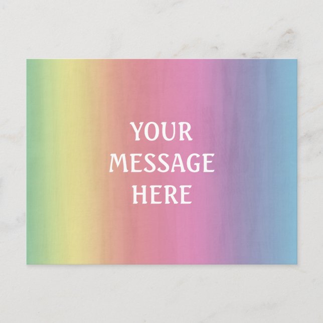 Cartão Postal Fundo de Aquarela - Personalize o seu (Frente)