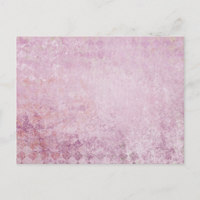 Cartão Postal Fundo de Colagem de Diamante Rosa (Frente)