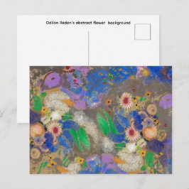 Cartão Postal Fundo de flores abstratas de Odilon Redon.