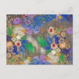 Cartão Postal Fundo de flores abstratas de Odilon Redon.