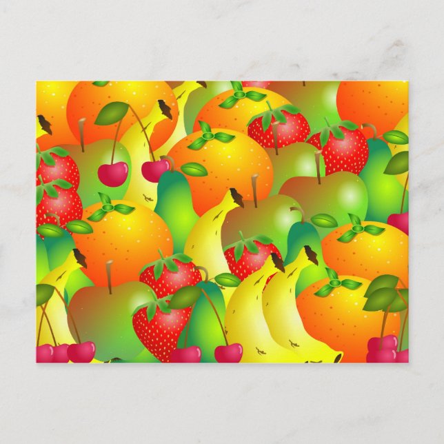 Cartão Postal Fundo de Frutas (Frente)
