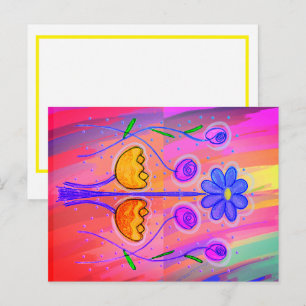 Cartão Postal Fundo do Abstrato de Flores bonito