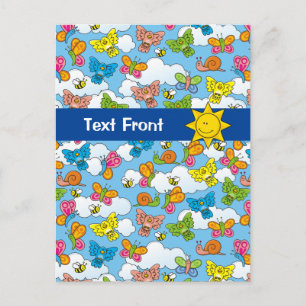 Cartão Postal Fundo dos Animais Bebês