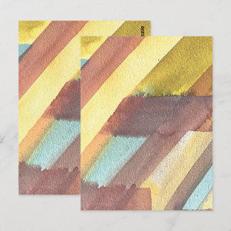 Cartão Postal Fundo Geométrico Aquarela Abstrata
