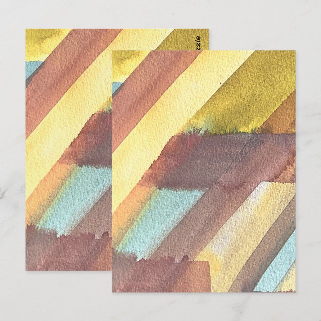 Cartão Postal Fundo Geométrico Aquarela Abstrata (Frente/Verso)
