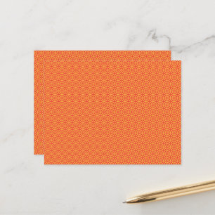 Cartão Postal fundo laranja e amarelo com quadrados pequenos
