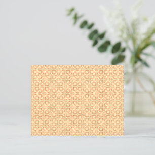 Cartão Postal fundo laranja e branco com quadrados pequenos